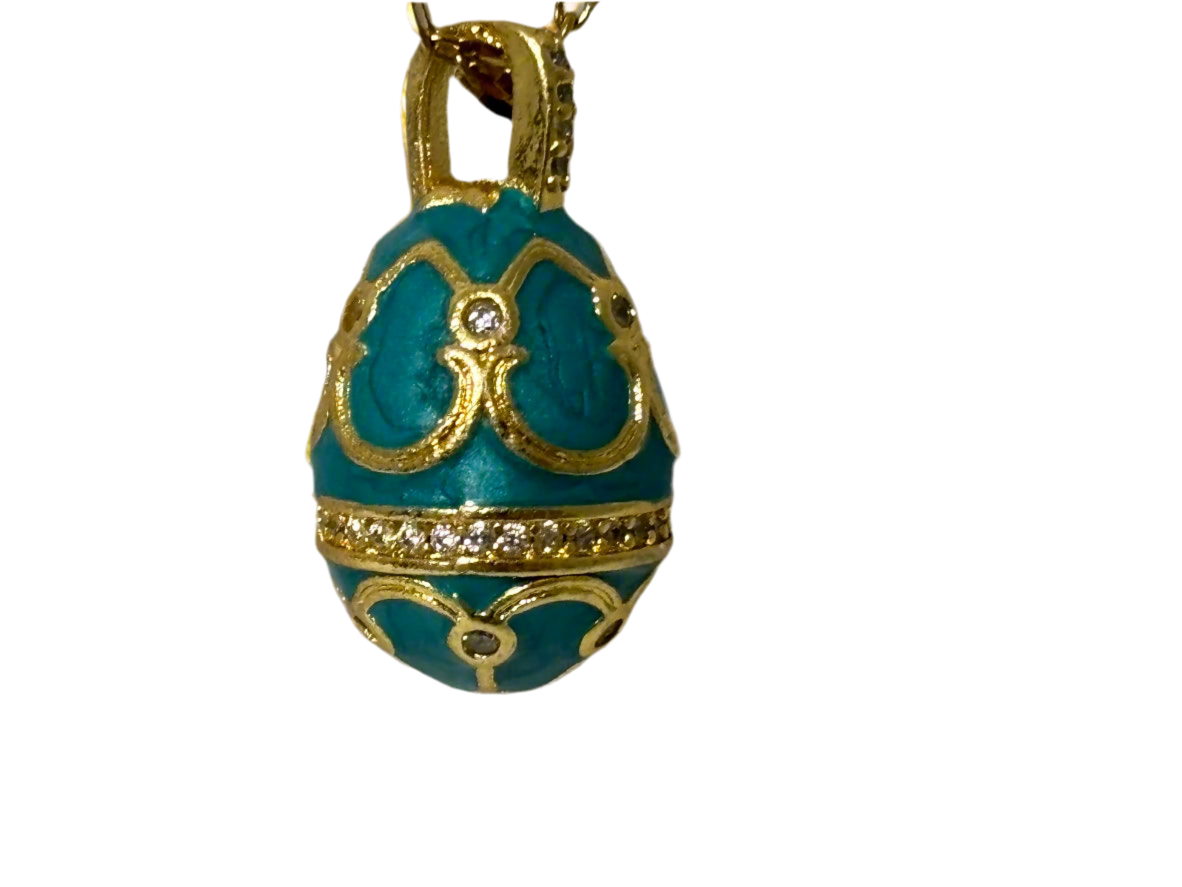 Egg Necklace | Blue and Gold Colored | Boho | Bohemian | Trendy | Stylish | House Of Jax