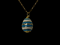 Blue and White Egg Pendant Necklace | Boho | Bohemian | Gift For Her | Trendy | Stylish | House Of Jax