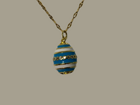 Blue and White Egg Pendant Necklace | Boho | Bohemian | Gift For Her | Trendy | Stylish | House Of Jax