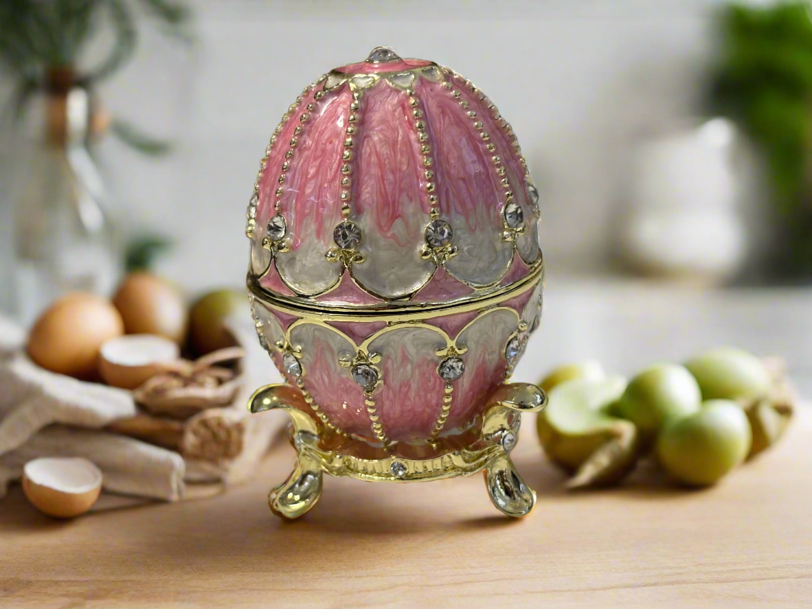 Pink and White Faberge Type Egg | Gift For Mom  | Gift For Her | Boho | House Of Jax