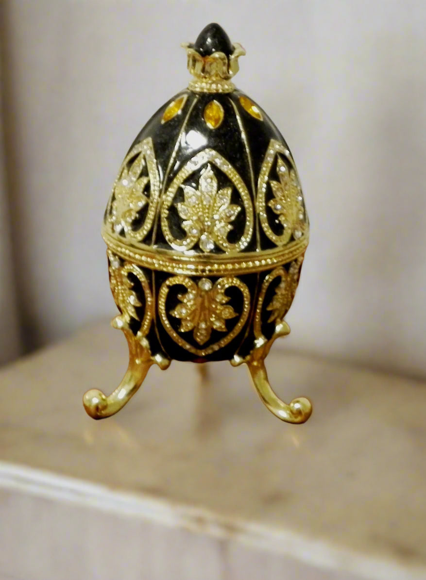 Faberge Type Egg | Dark Charcoal | Boho| Trendy | Fancy| House Of Jax