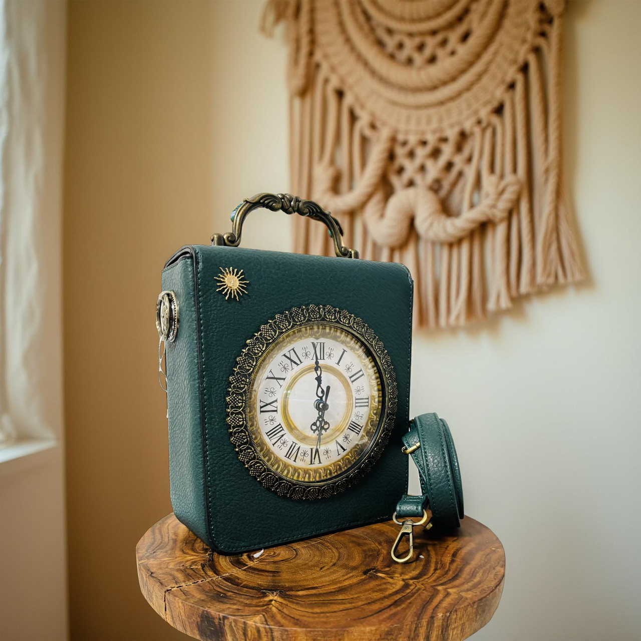 Handbag With Working Clock and Compact | Boho | Bohemian | Stylish | Trendy | House Of Jax Studio