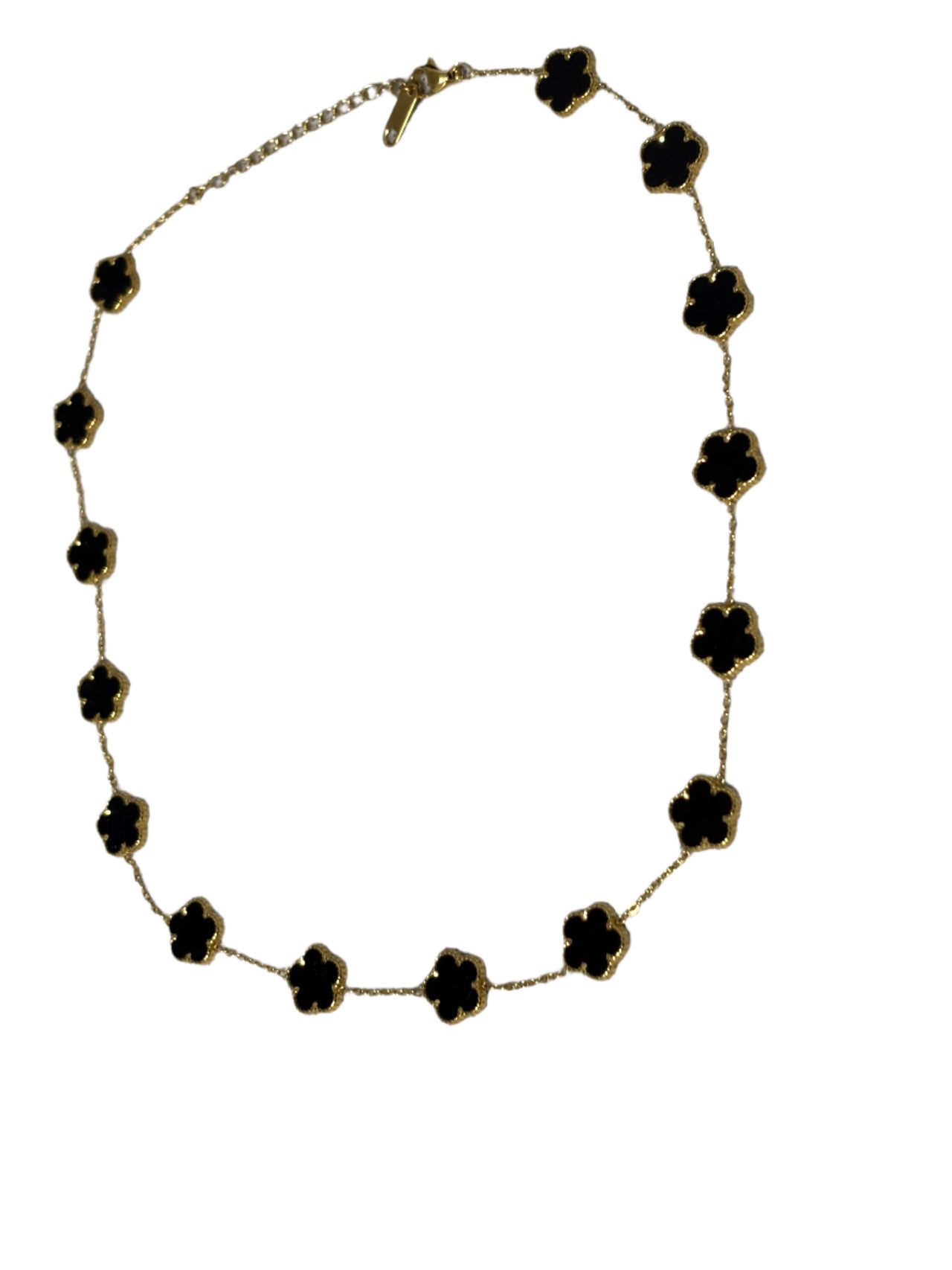 Elegant Black and Gold Clover Charm Necklace | House Of Jax Studio