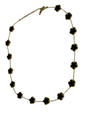 Elegant Black and Gold Clover Charm Necklace | House Of Jax Studio