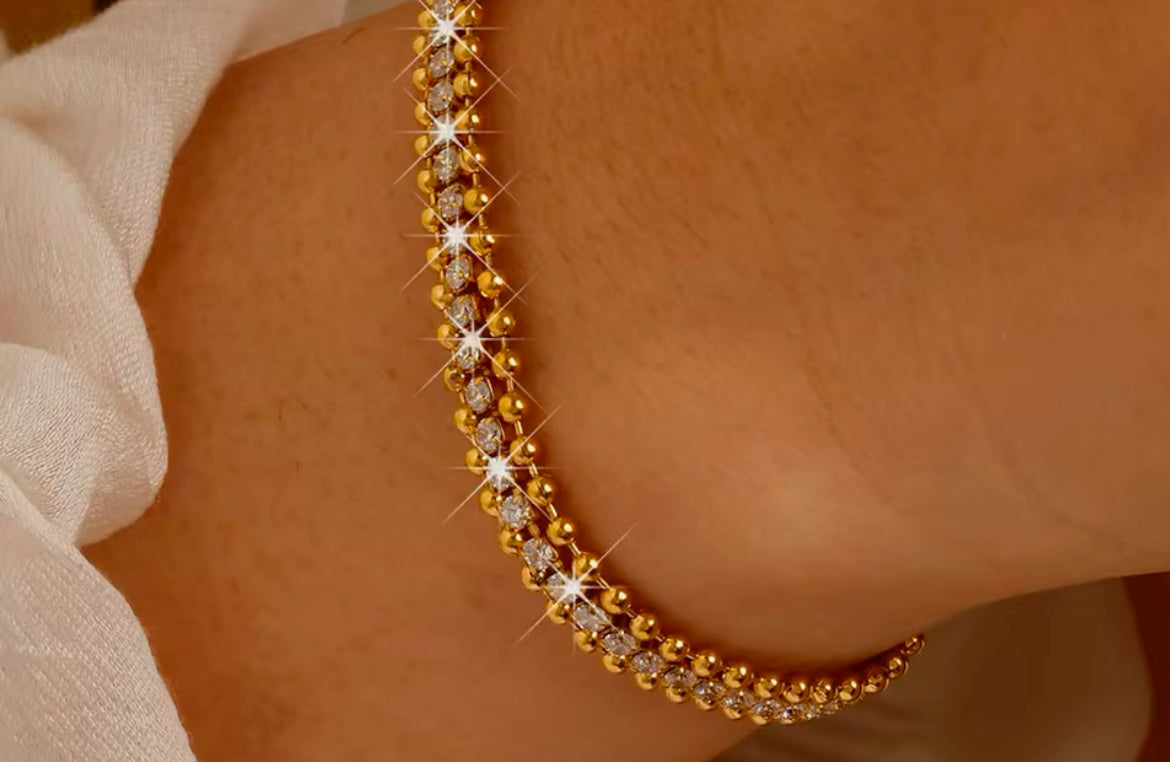 Gold Color Tennis Bracelet | Beautiful Bracelet | Boho | Bohemian | Stylish | Fancy | Trendy | House Of Jax