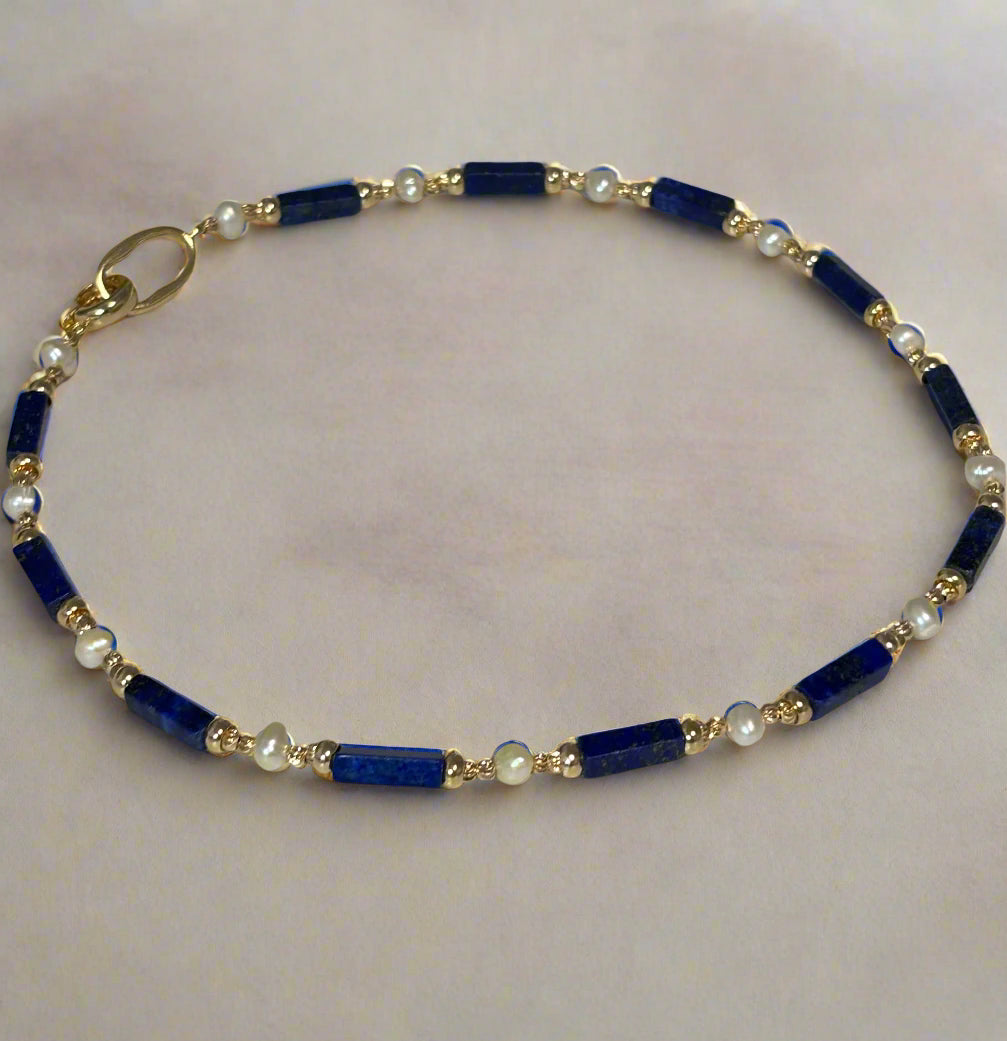 Lapis lazuli Choker Necklace | Boho | Bohemian | Fidget | Little Treats | Stylish | Trendy | House Of Jax
