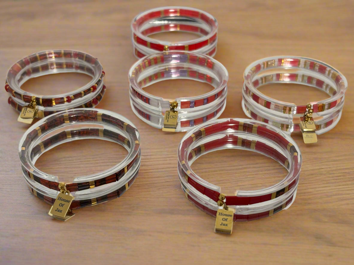 Stretchy Friendship Beaded Bracelets ( 6 ) | Trendy | Stylish | Hand Bag | Stack Of 6 Bracelets.