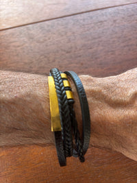Men's Black and Gold | Vegan Leather | Rope Bracelet | Boho | House Of Jax