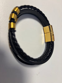 Men's Black and Gold | Vegan Leather | Rope Bracelet | Boho | House Of Jax