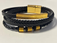 Men's Black and Gold | Vegan Leather | Rope Bracelet | Boho | House Of Jax