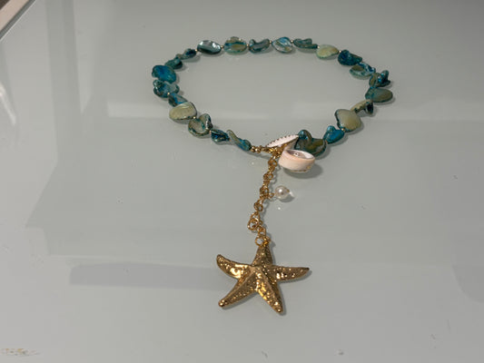 NEW ITEM--Turquoise Sea Shells | Necklace | Star Fish | Boho | Trendy | Stylish | Fancy | Bohemian | House Of Jax