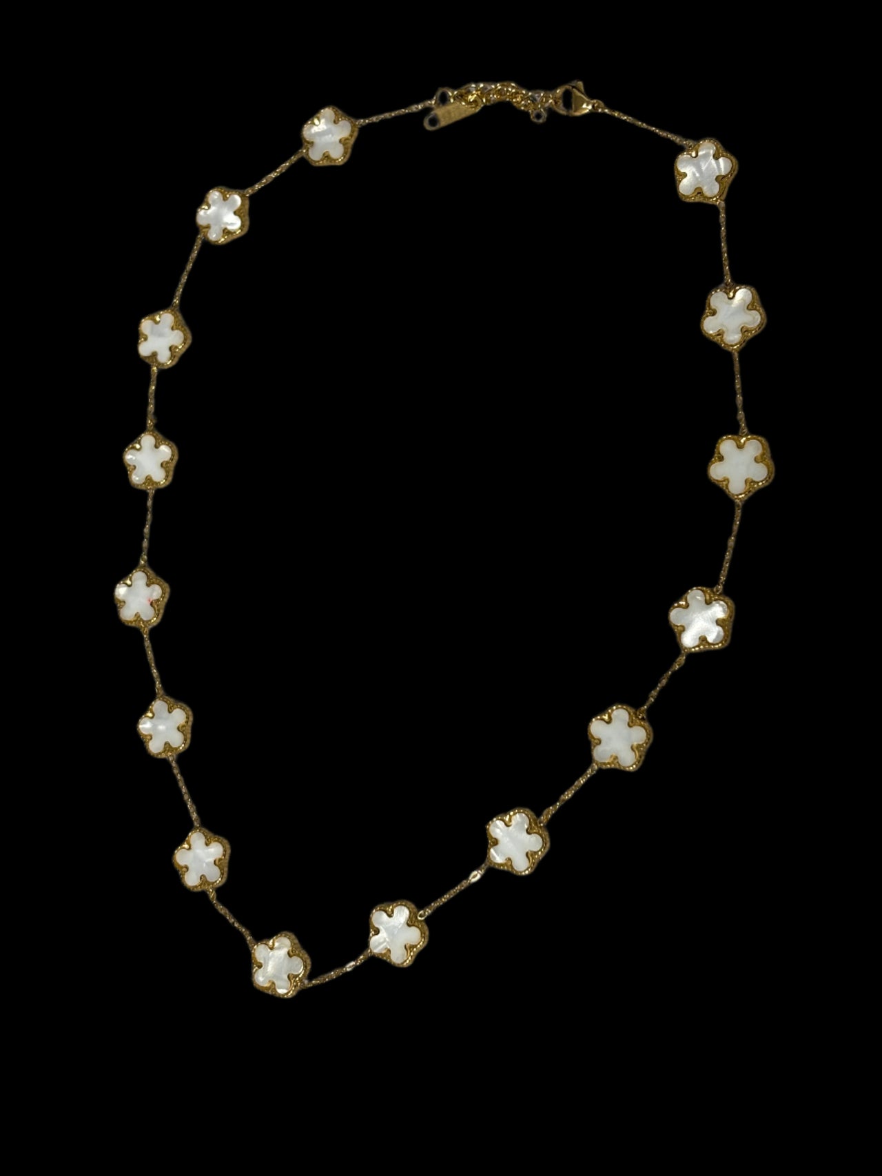 White and Gold Clover Necklace | Adjustable Length | Clover Pendants | Boho | Valentine's Day | House Of Jax