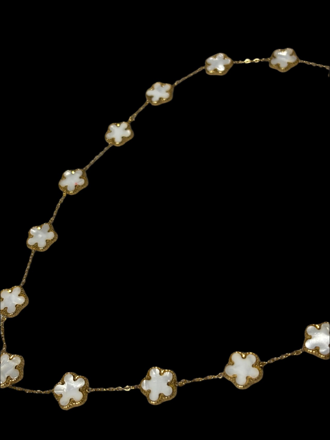 White and Gold Clover Necklace | Adjustable Length | Clover Pendants | Boho | Valentine's Day | House Of Jax