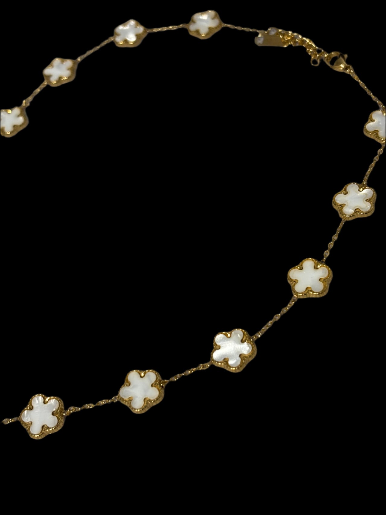 White and Gold Clover Necklace | Adjustable Length | Clover Pendants | Boho | Valentine's Day | House Of Jax
