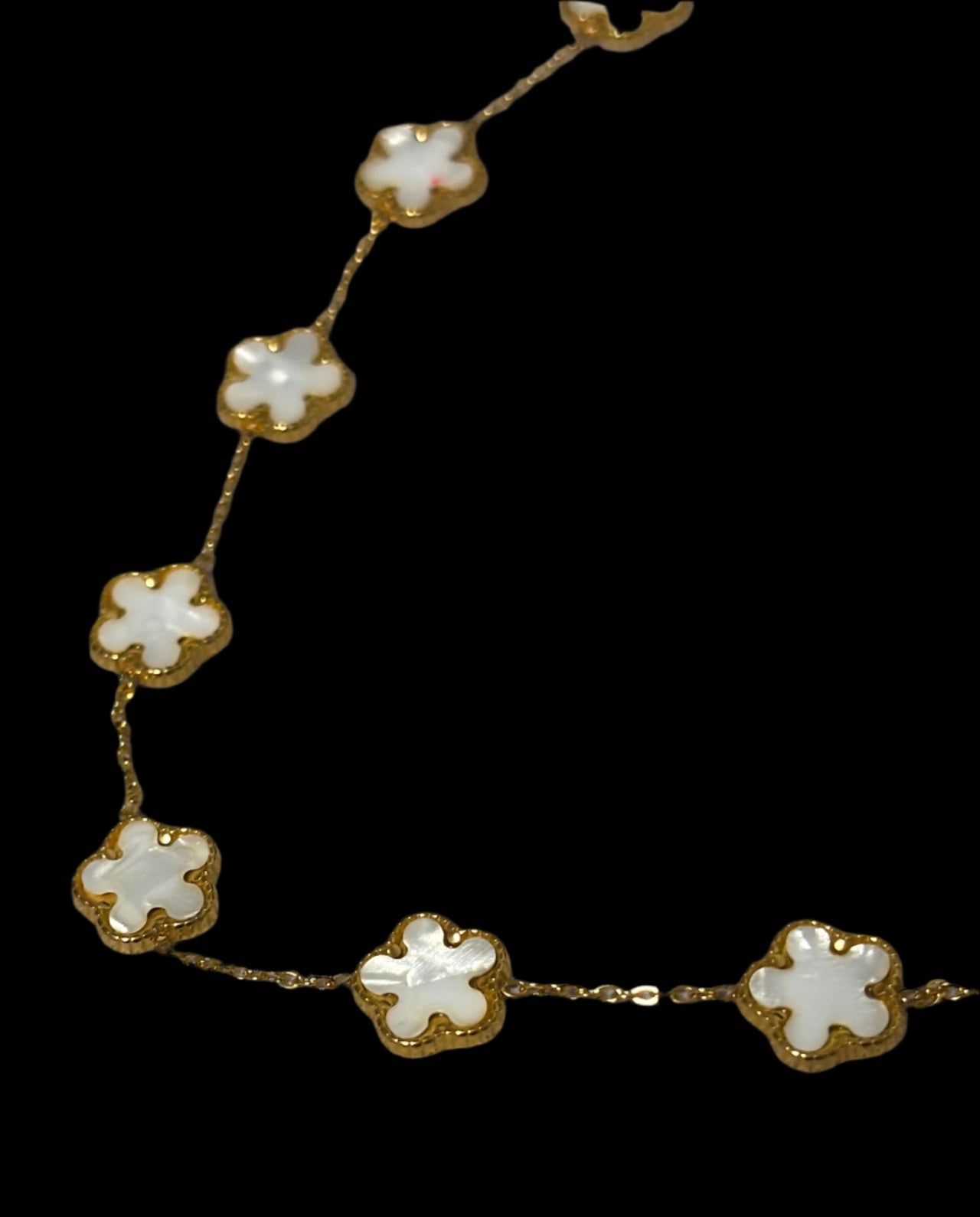 White and Gold Clover Necklace | Adjustable Length | Clover Pendants | Boho | Valentine's Day | House Of Jax