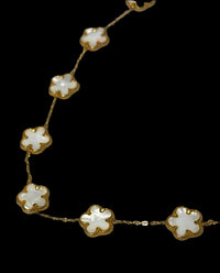 White and Gold Clover Necklace | Adjustable Length | Clover Pendants | Boho | Valentine's Day | House Of Jax