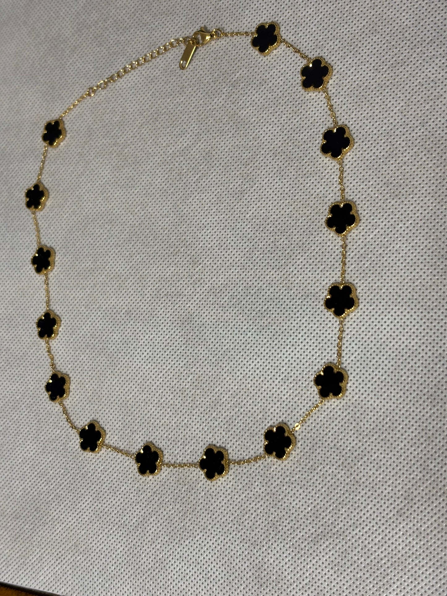 NEW ITEM -Black and Gold Clover Charm Necklace | Adjustable Length | Stainless Steel | Valentine's Day | Stylish | Trendy | Fancy | House Of Jax