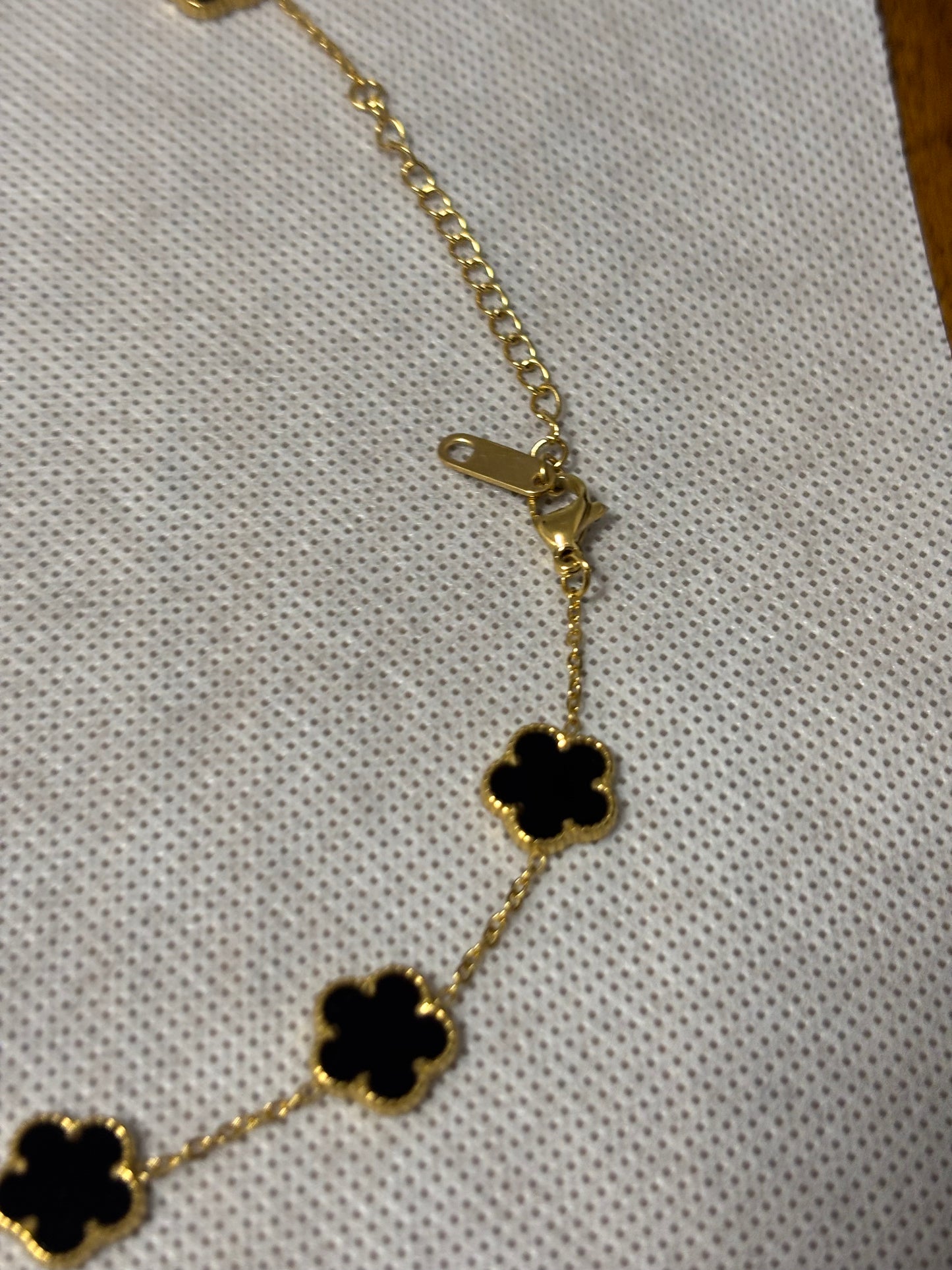 NEW ITEM -Black and Gold Clover Charm Necklace | Adjustable Length | Stainless Steel | Valentine's Day | Stylish | Trendy | Fancy | House Of Jax