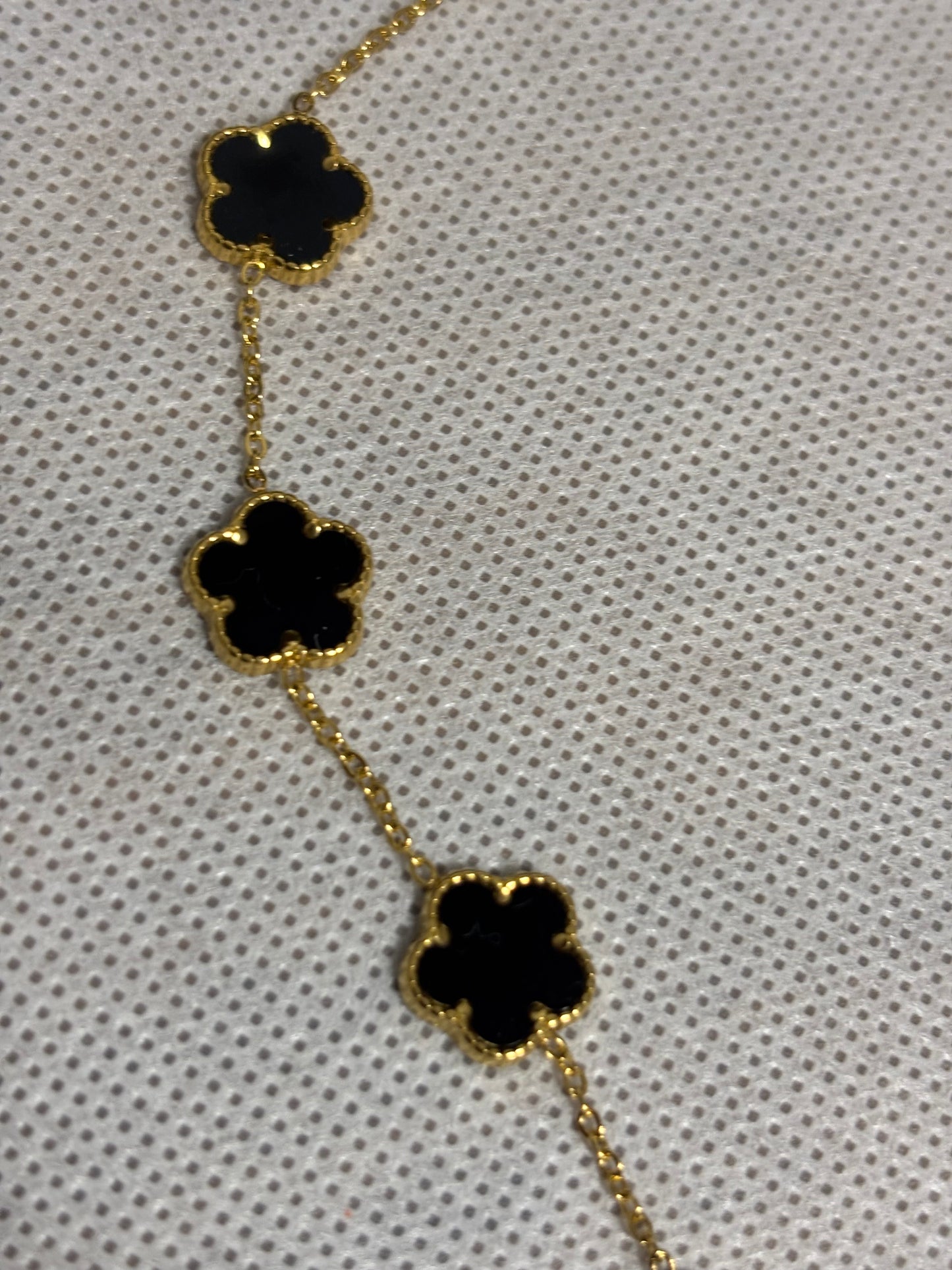 NEW ITEM -Black and Gold Clover Charm Necklace | Adjustable Length | Stainless Steel | Valentine's Day | Stylish | Trendy | Fancy | House Of Jax