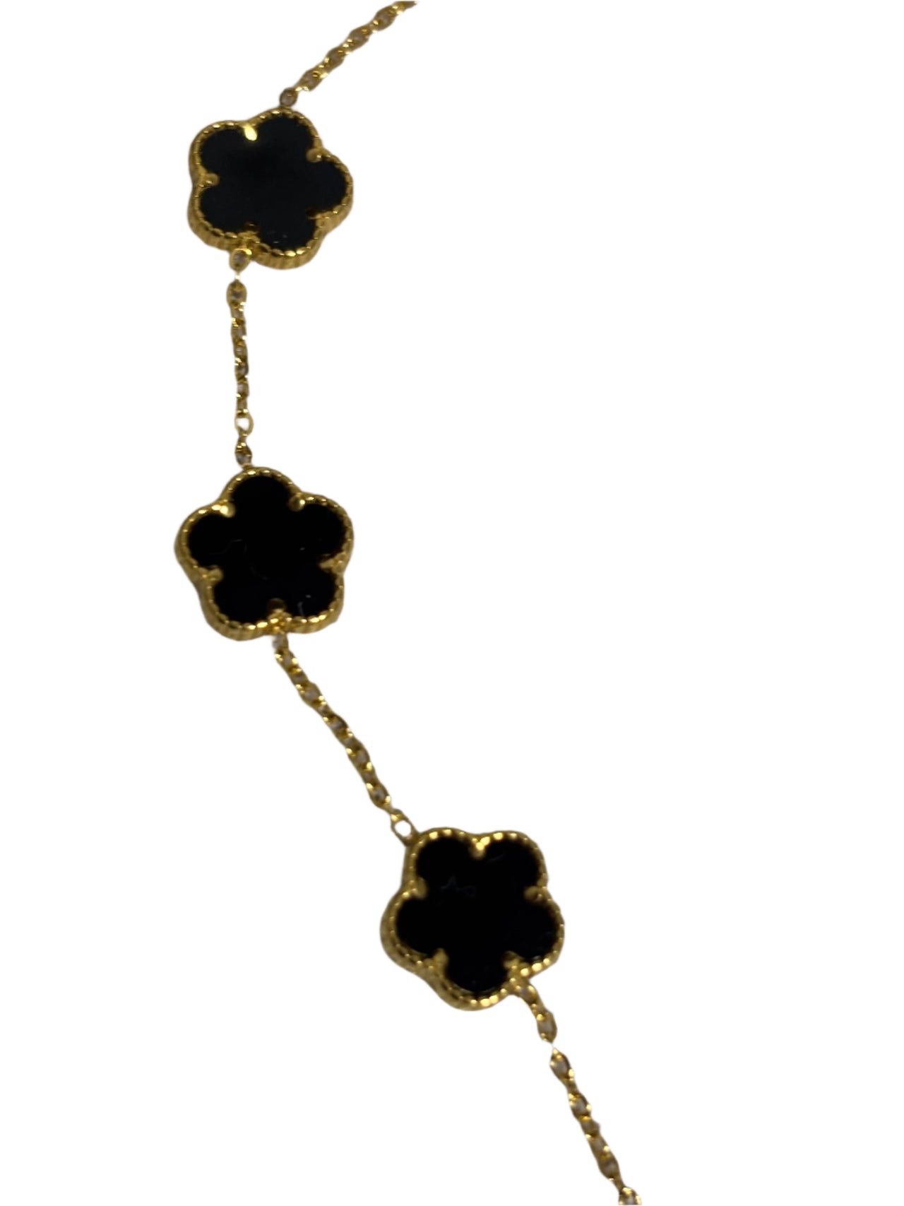 Black and Gold Clover Charm Necklace | Adjustable Length | Stainless Steel | Stylish | Trendy | Fancy | House Of Jax