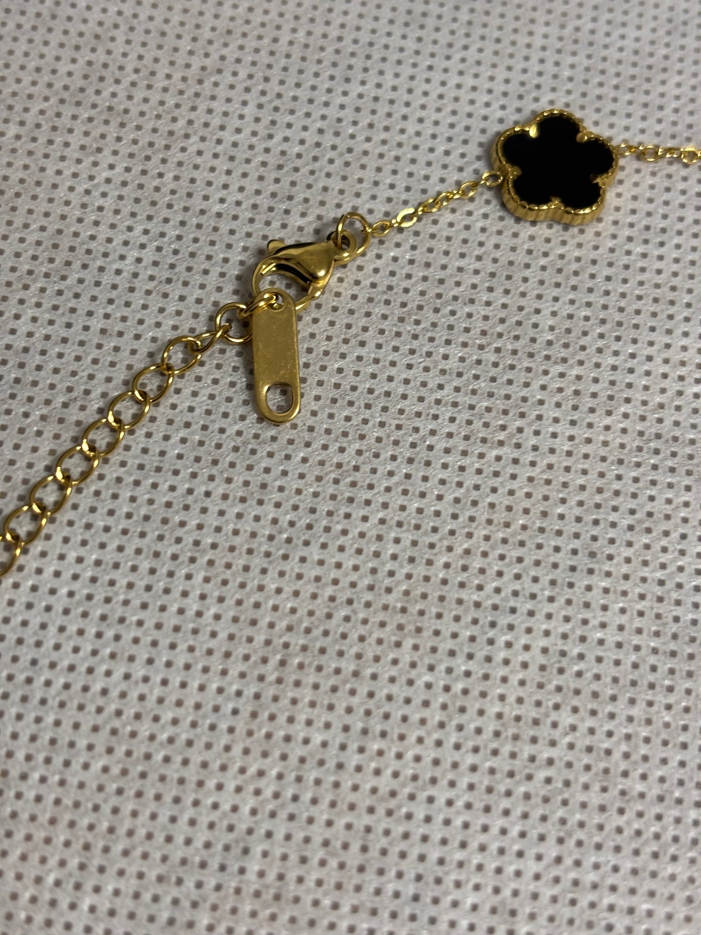 NEW ITEM -Black and Gold Clover Charm Necklace | Adjustable Length | Stainless Steel | Valentine's Day | Stylish | Trendy | Fancy | House Of Jax