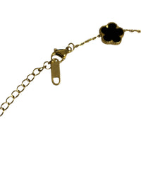 Black and Gold Clover Charm Necklace | Adjustable Length | Stainless Steel | Stylish | Trendy | Fancy | House Of Jax