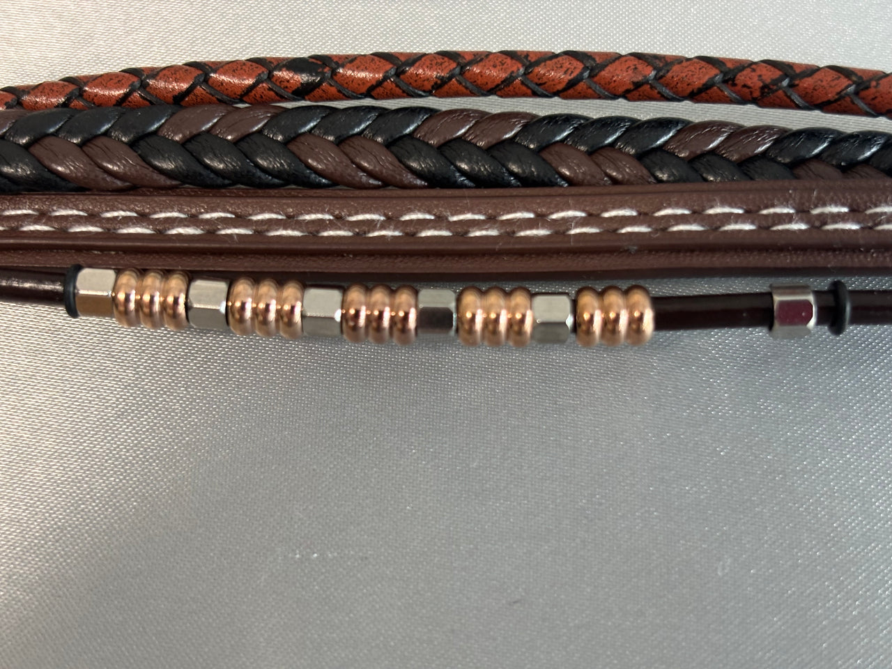 Men's Black and Brown Faux Leather Bracelet | For Smaller Wrists | Bohemian | Stylish | Fancy | Trendy | Modern | House Of Jax