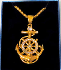 Anchor Necklace With Free Bonus Mystery Gift | Rope Chain | Gold Colored | Boho | Naval | Bohemian | House Of Jax
