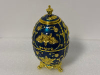 Faberge Style Russian Egg Toothpick Holder| Blue & Gold | Stylish | Vintage Looking | House Of Jax