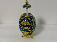 Faberge Style Russian Egg Toothpick Holder| Blue & Gold | Stylish | Vintage Looking | House Of Jax