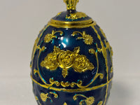 Faberge Style Russian Egg Toothpick Holder| Blue & Gold | Stylish | Vintage Looking | House Of Jax