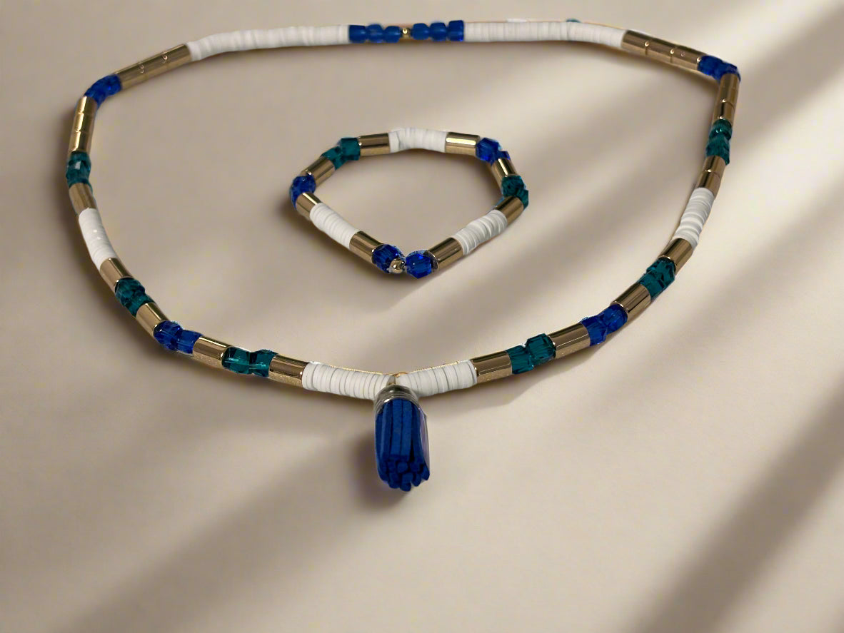Handmade Necklace Made By House Of Jax | A- Crystal Necklace  and Bracelet | Boho | Bohemian | Stylish | Trendy