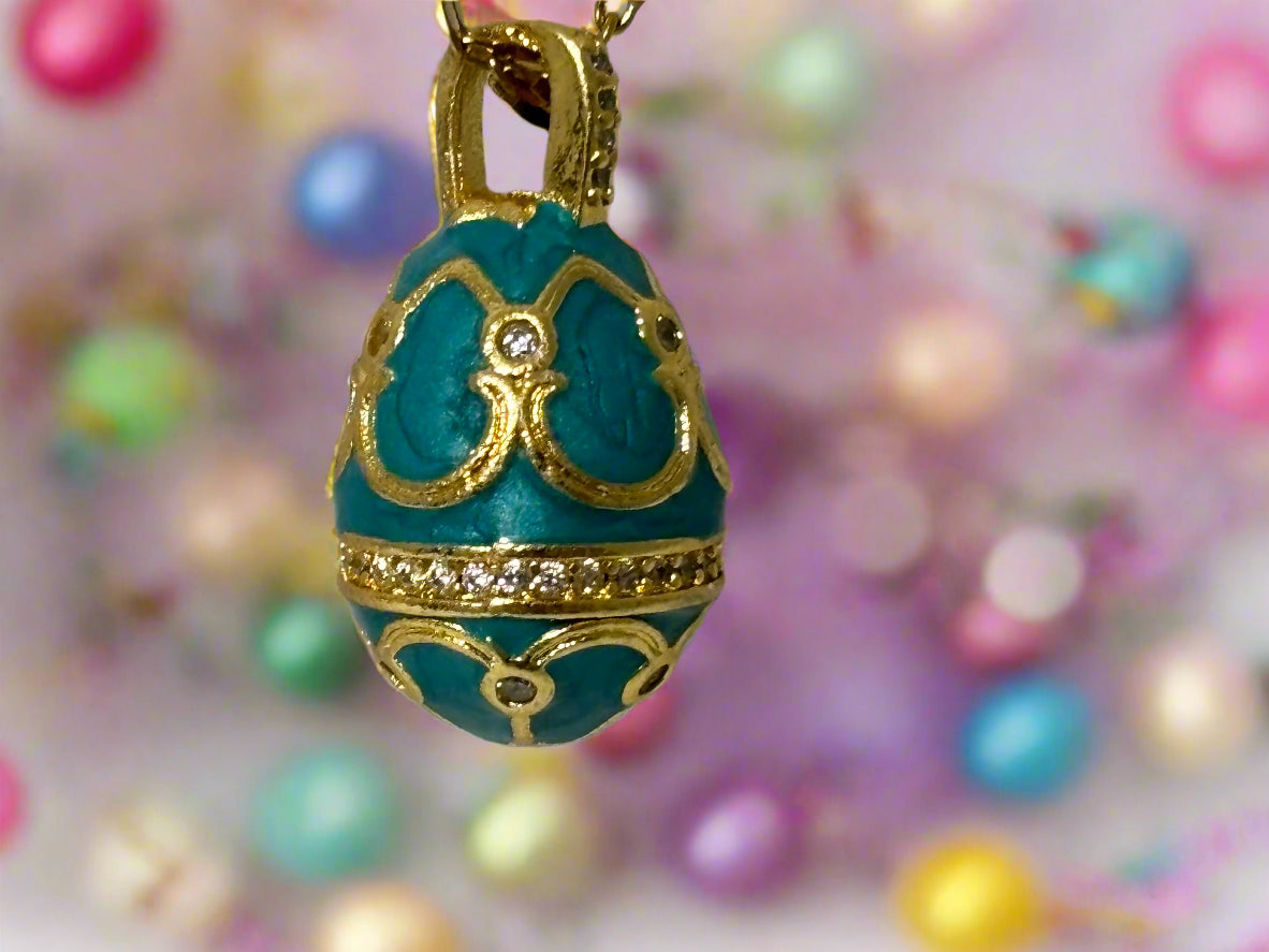 Egg Necklace | Blue and Gold Colored | Boho | Bohemian | Trendy | Stylish | House Of Jax