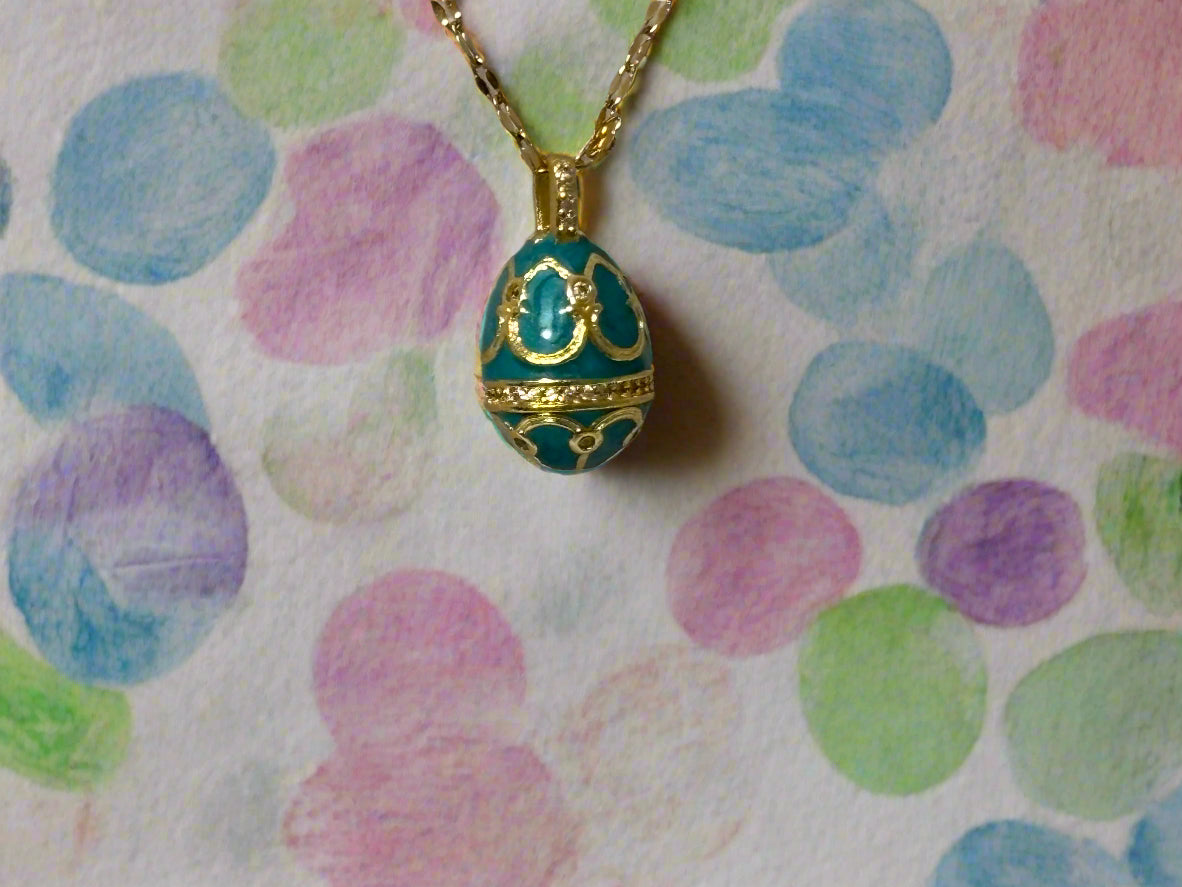 Egg Necklace | Blue and Gold Colored | Boho | Bohemian | Trendy | Stylish | House Of Jax