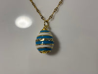 Blue and White Egg Pendant Necklace | Boho | Bohemian | Gift For Her | Trendy | Stylish | House Of Jax
