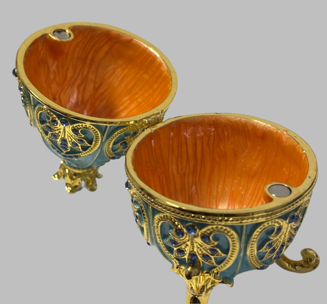 Blue And Gold Faberge Type Egg | Stylish | Trendy | Collectable | Boho | Bohemian | Fidget | House Of Jax Studio
