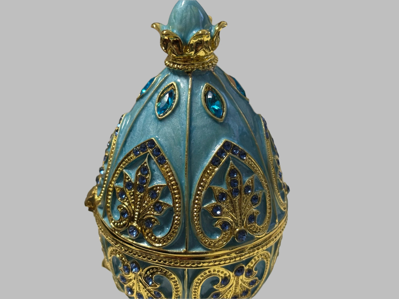 Blue And Gold Faberge Type Egg | Stylish | Trendy | Collectable | Boho | Bohemian | Fidget | House Of Jax Studio