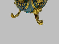 Blue And Gold Faberge Type Egg | Stylish | Trendy | Collectable | Boho | Bohemian | Fidget | House Of Jax Studio