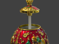 Red Russian Faberge Type Toothpick Holder Egg | Gift For Him |  Russian Tsar  | Russian Art | Boho | Curio Cabinet Egg | House Of Jax 1
