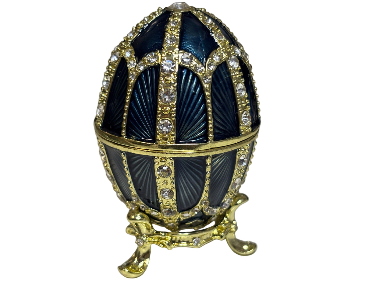 Faberge Type Egg | Blue and Silver | Collectables | Faberge Type | Boho | House Of Jax
