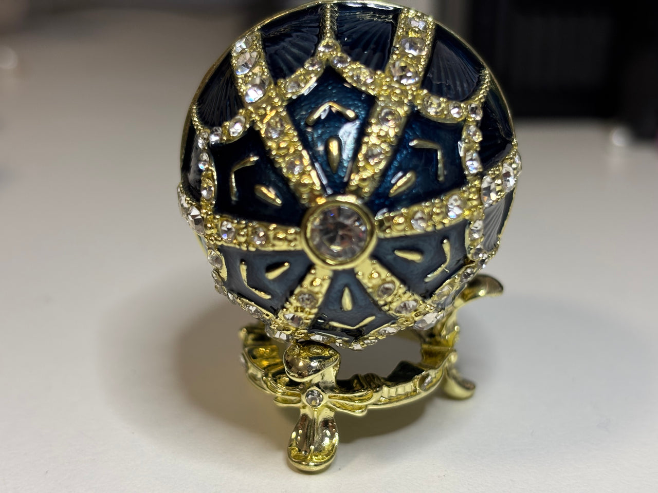 Faberge Type Egg | Blue and Silver | Collectables | Faberge Type | Boho | House Of Jax