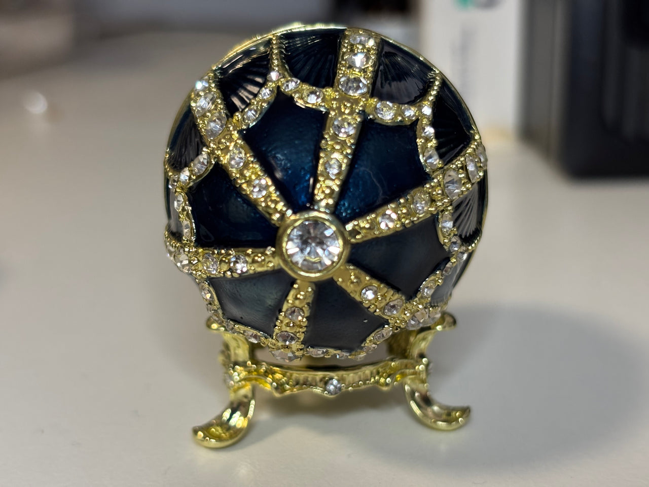 Faberge Type Egg | Blue and Silver | Collectables | Faberge Type | Boho | House Of Jax