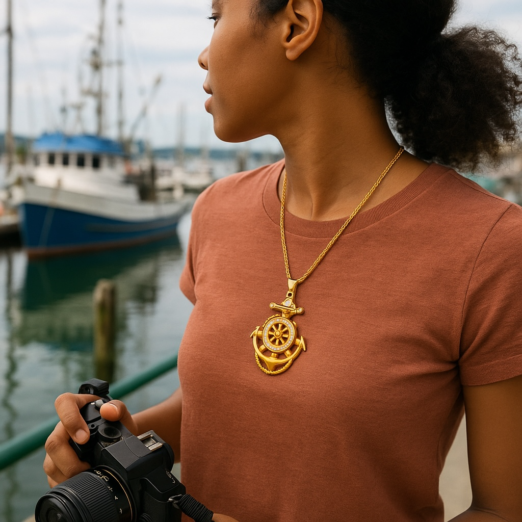 Anchor Necklace With Free Bonus Mystery Gift | Rope Chain | Gold Colored | Boho | Naval | Bohemian | House Of Jax