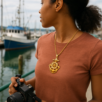 Anchor Necklace With Free Bonus Mystery Gift | Rope Chain | Gold Colored | Boho | Naval | Bohemian | House Of Jax