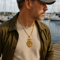 Anchor Necklace With Free Bonus Mystery Gift | Rope Chain | Gold Colored | Boho | Naval | Bohemian | House Of Jax