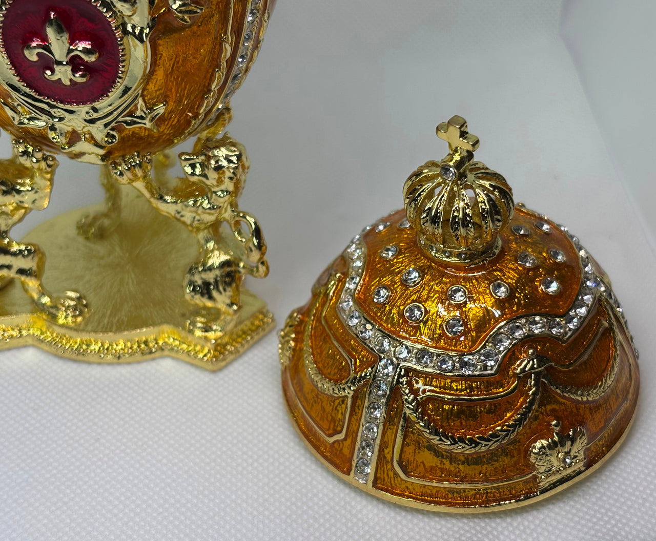 Decorative gold Faberge Type Egg Cover
