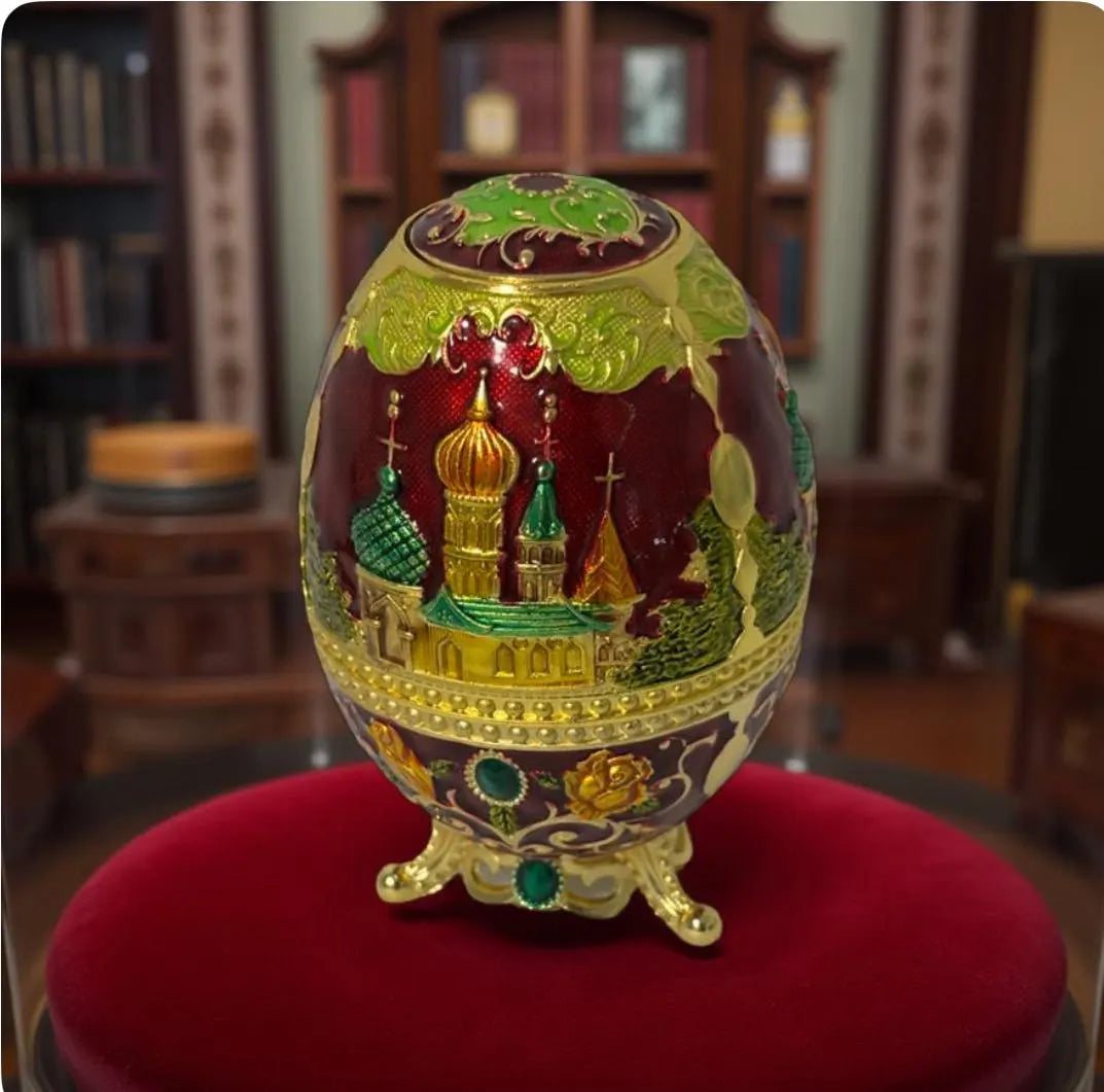 Faberge Style Russian  Egg | Russian Tsar | Toothpick Holder | Vintage Looking | Russian Orthodox Church | House Of Jax Studio